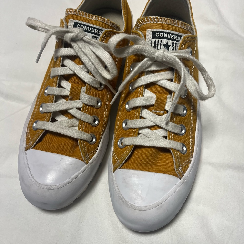 Converse Women's Sneakers in Mustard and White